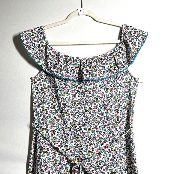 Boden Womens Multicolor Bethany Floral Print Ruffle Trim Sleeveless Sundress 14 - Picture 3 of 12